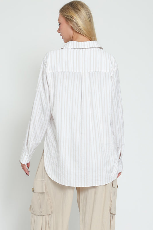 Olivia Striped Button Down Blouse