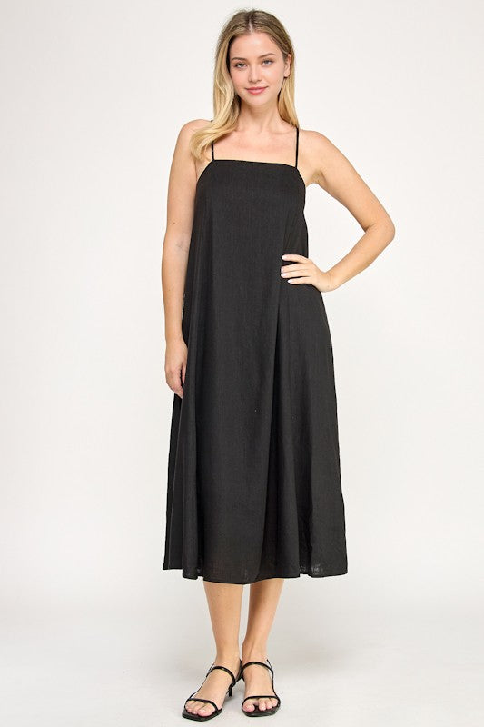Espresso Linen Dress