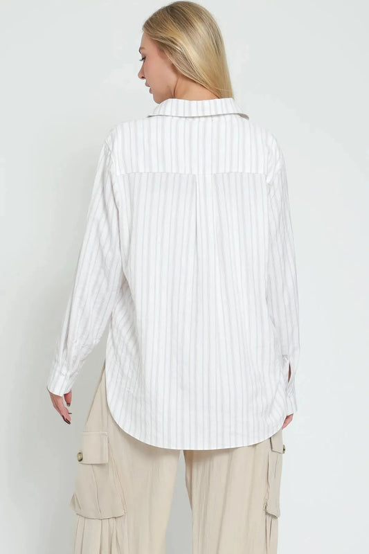 Olivia Striped Button Down Blouse