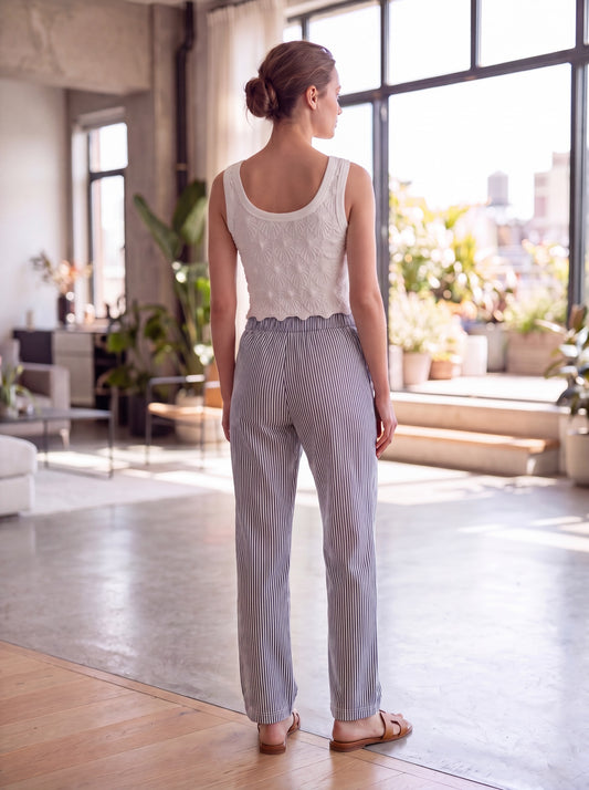 Olivia Striped Barrel Pants