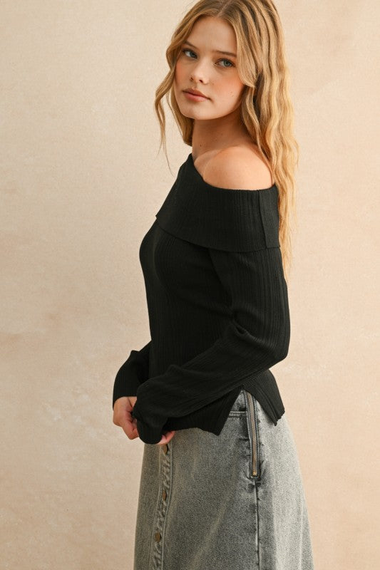 Kellen Long Sleeve Top- Black