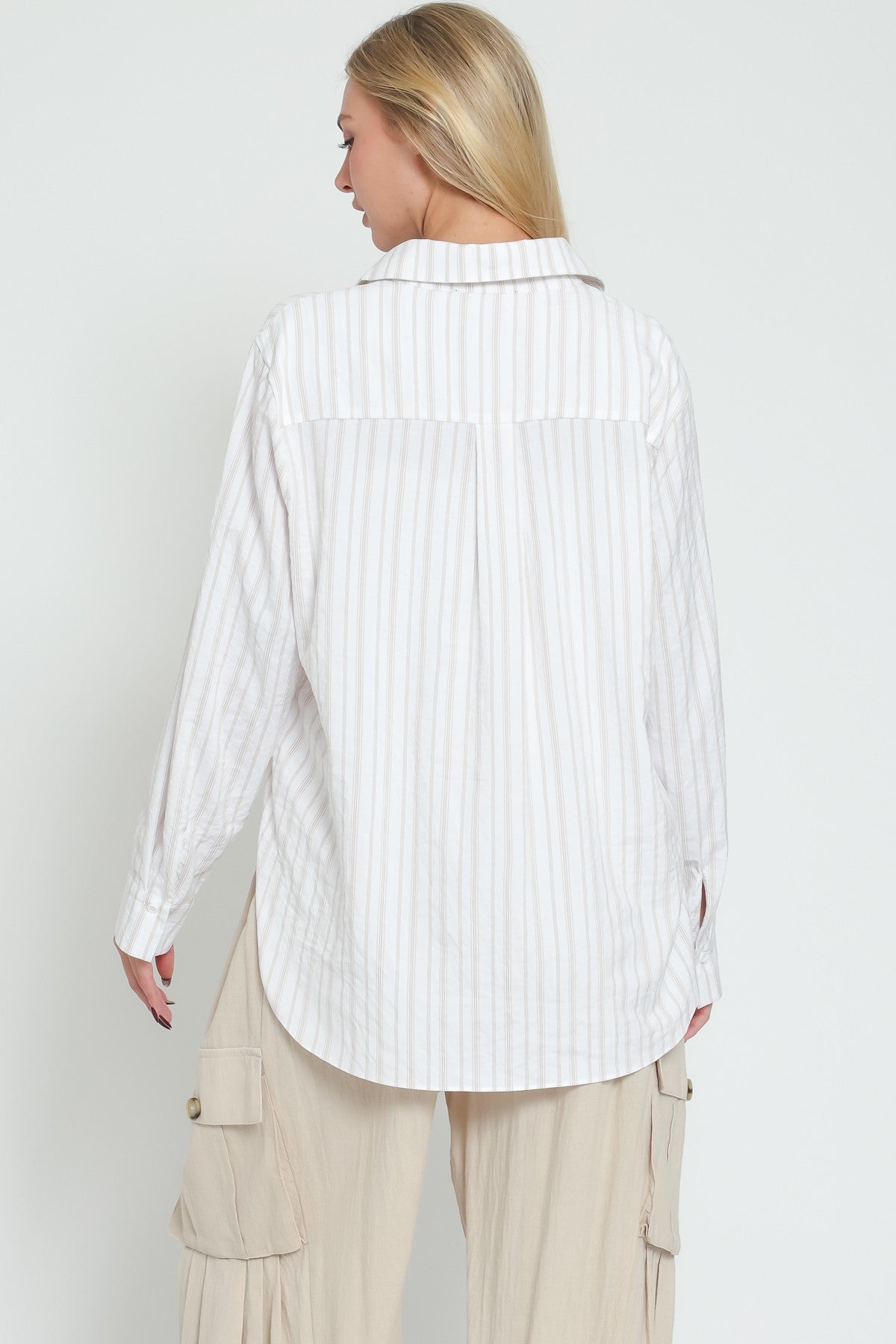 Olivia Striped Button Down Blouse