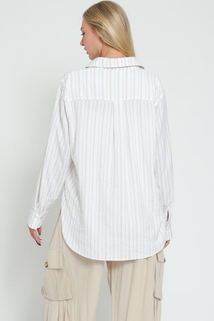 Olivia Striped Button Down Blouse