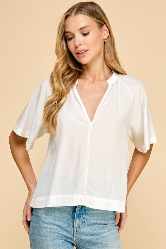 On the Go V Neck Top
