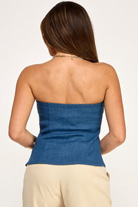 Daphne Denim Strapless Top