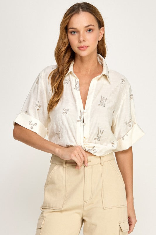 Janet Collared Top