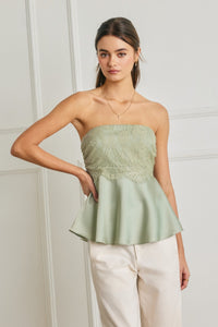 Olive Strapless Top