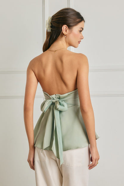 Olive Strapless Top