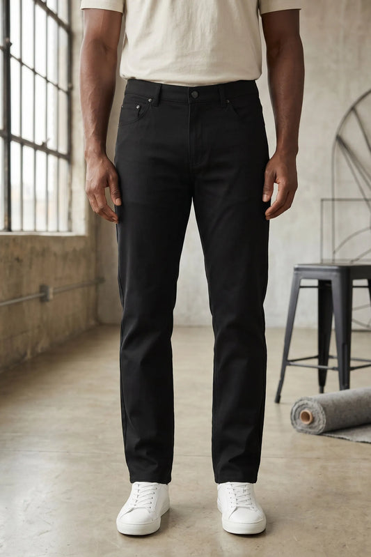 Men's Woven Classic Pants- Black