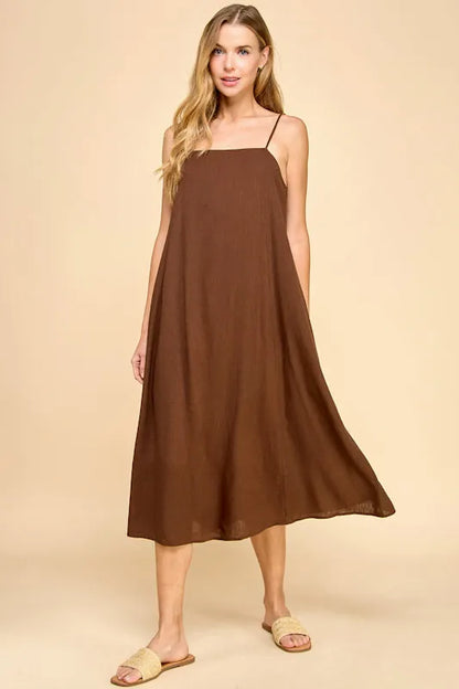 Espresso Linen Dress