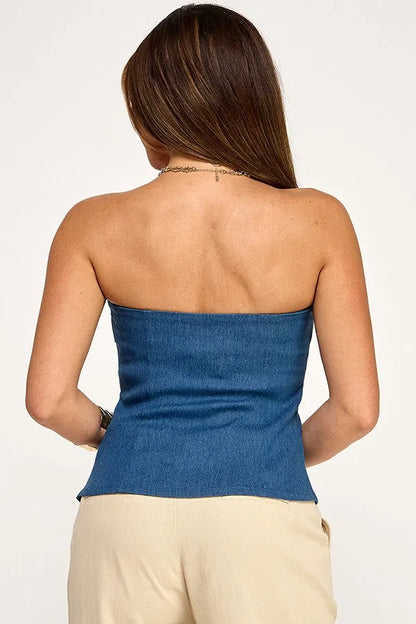 Daphne Denim Strapless Top