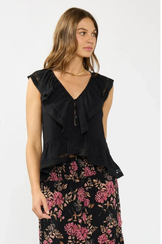Jamie Ruffle Neck Blouse