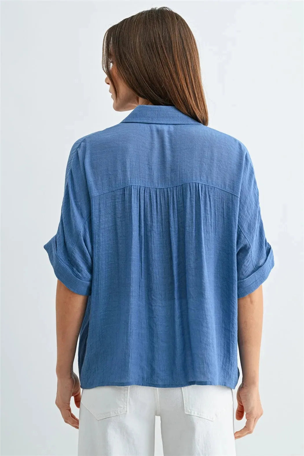 Ocean Blue Short Sleeve Top
