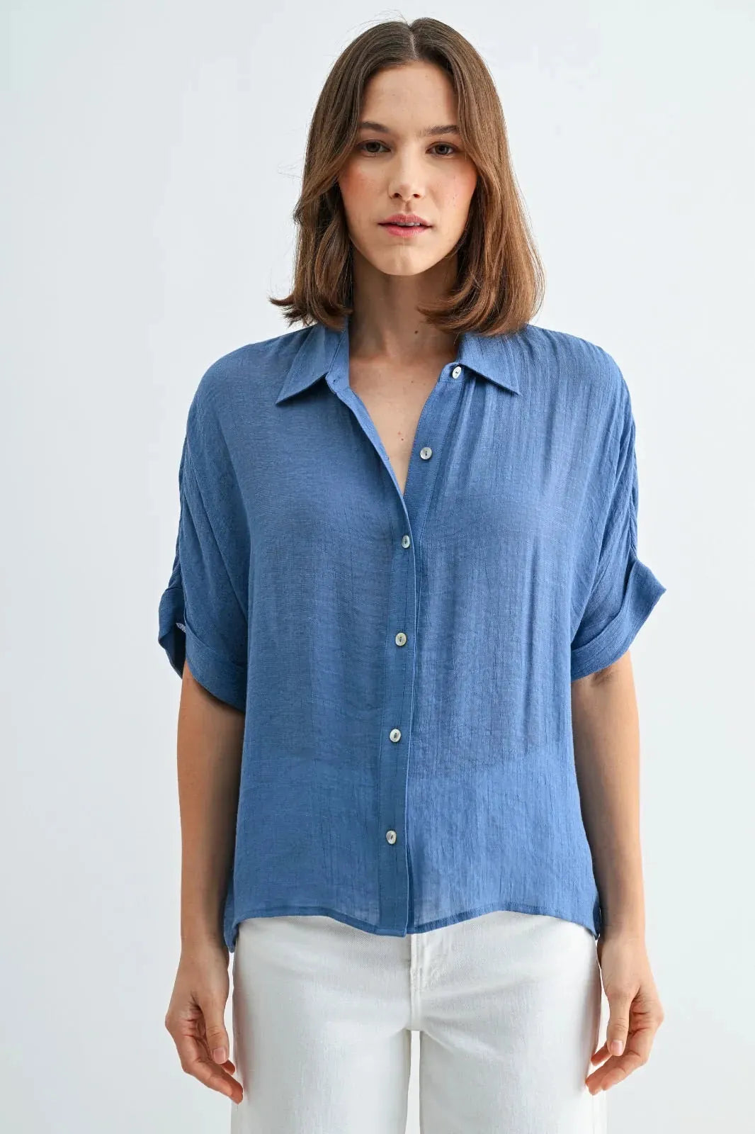 Ocean Blue Short Sleeve Top