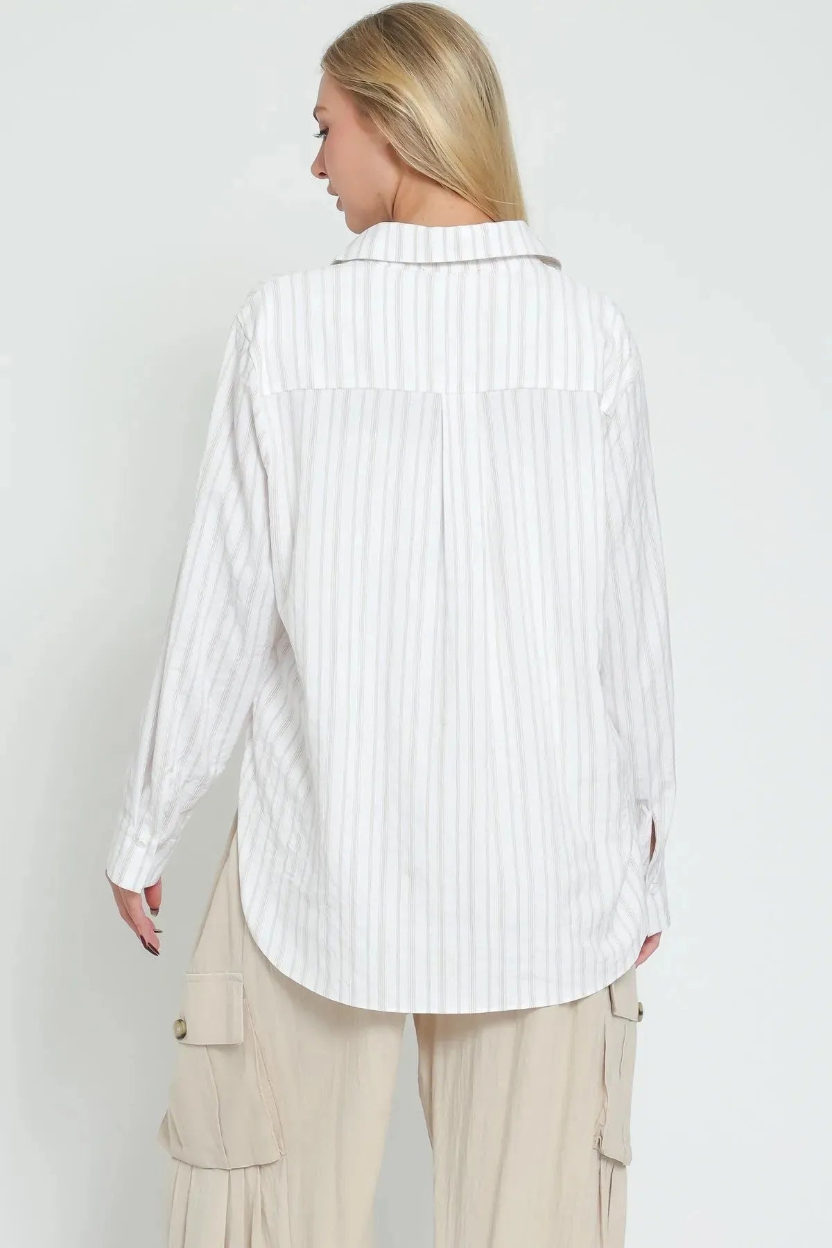 Olivia Striped Button Down Blouse