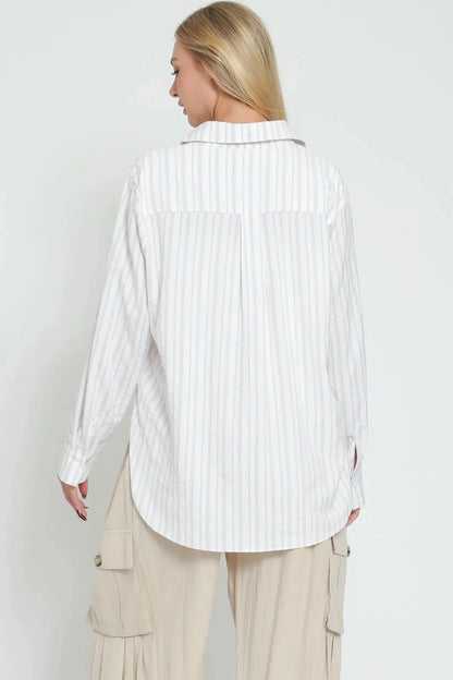 Olivia Striped Button Down Blouse