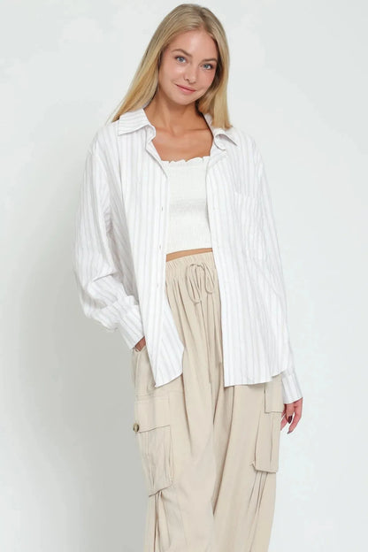 Olivia Striped Button Down Blouse