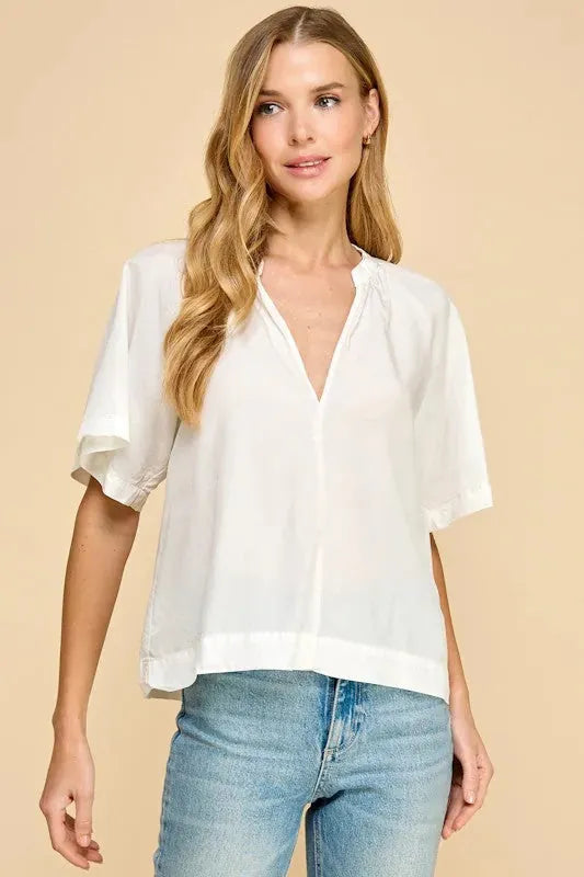 On the Go V Neck Top