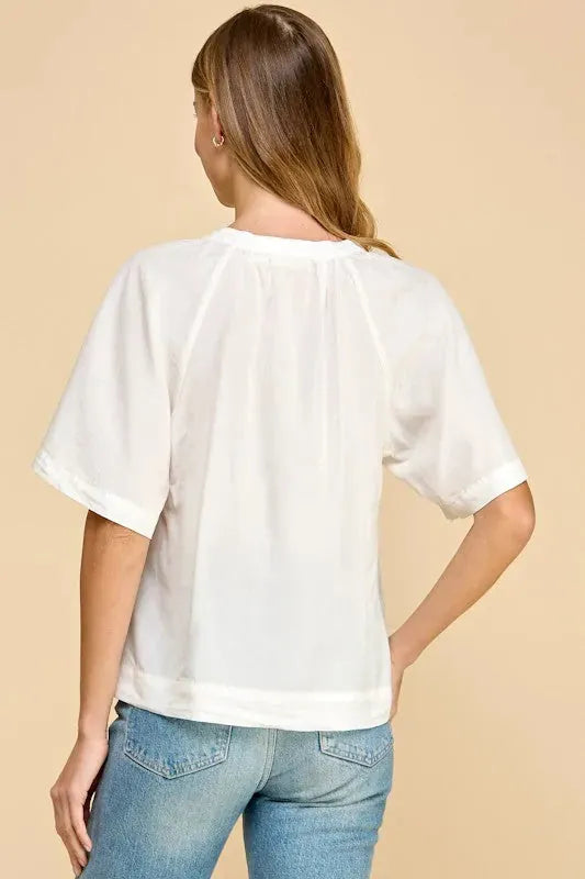 On the Go V Neck Top