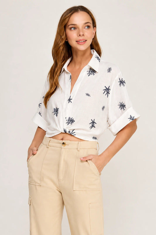 Gwendolyn Twist Collard Top