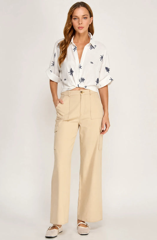 Gwendolyn Twist Collard Top