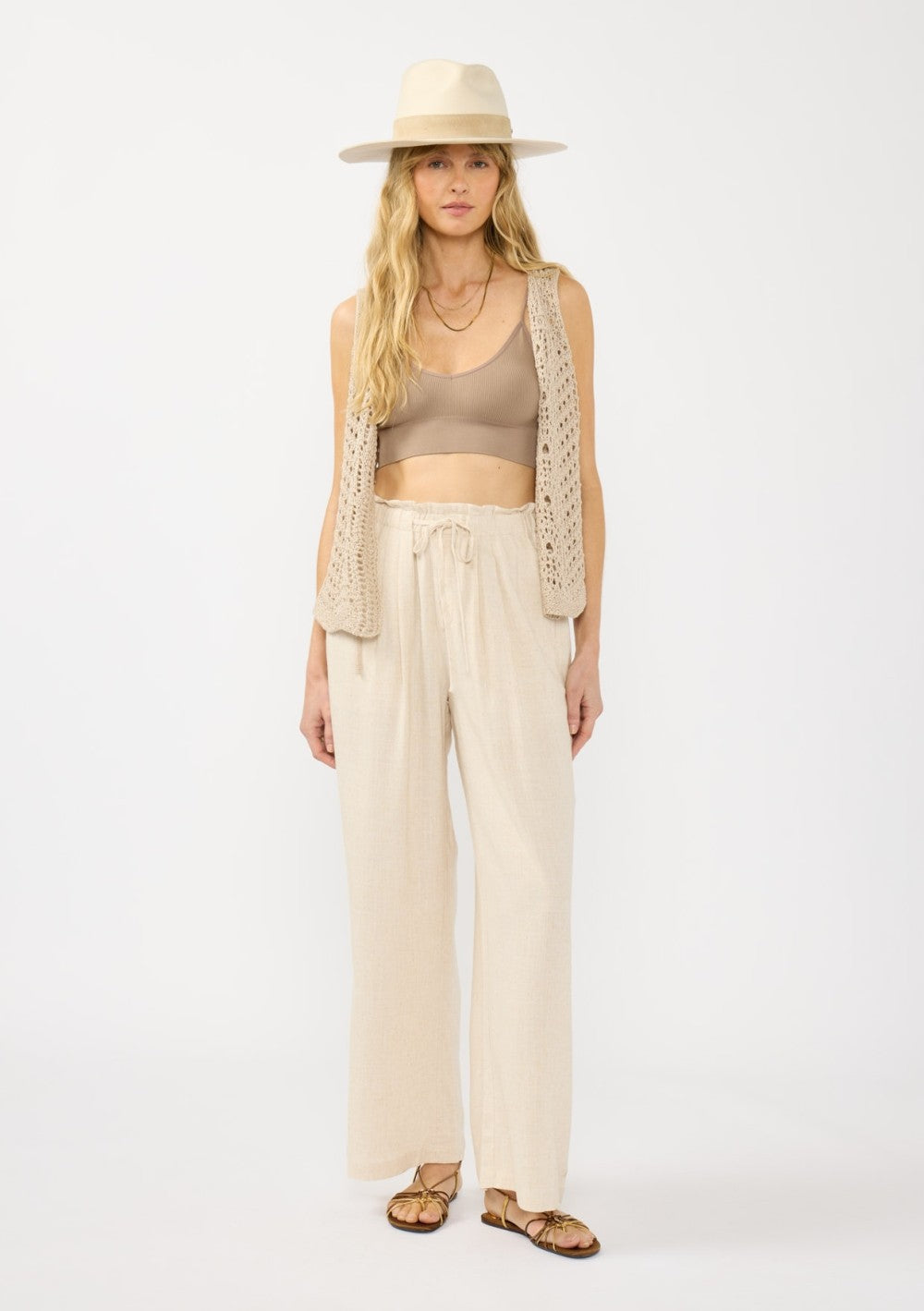 Paola Wide Leg Pleated Pants