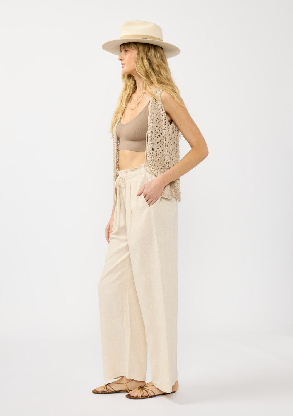 Paola Wide Leg Pleated Pants