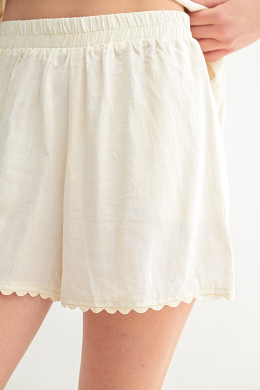 Dalia Lightweight Scalloped Shorts