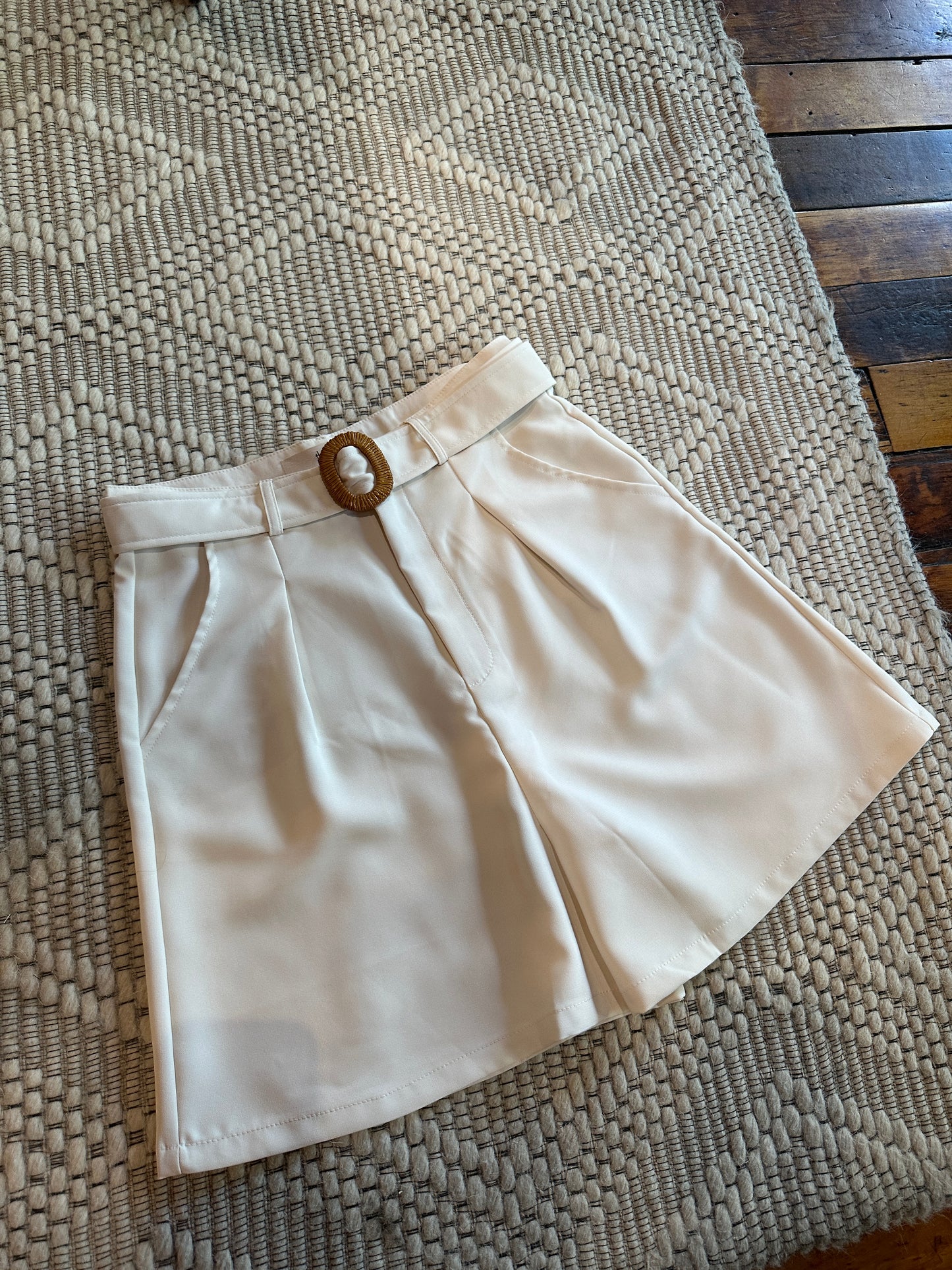 Pleated High Waist Short - Ivory