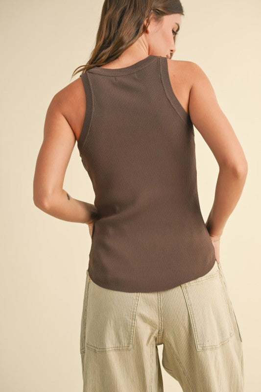 Allie Classic Tank- Coffee