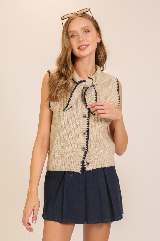 Carson Bow Collar Vest