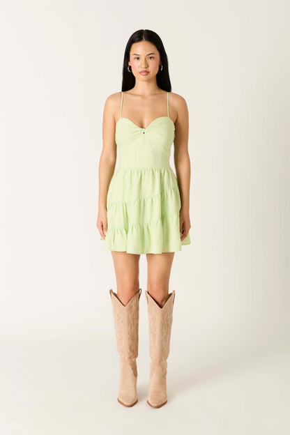 Evergreen Spaghetti Strap Mini Dress