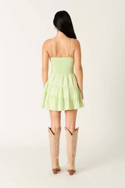 Evergreen Spaghetti Strap Mini Dress