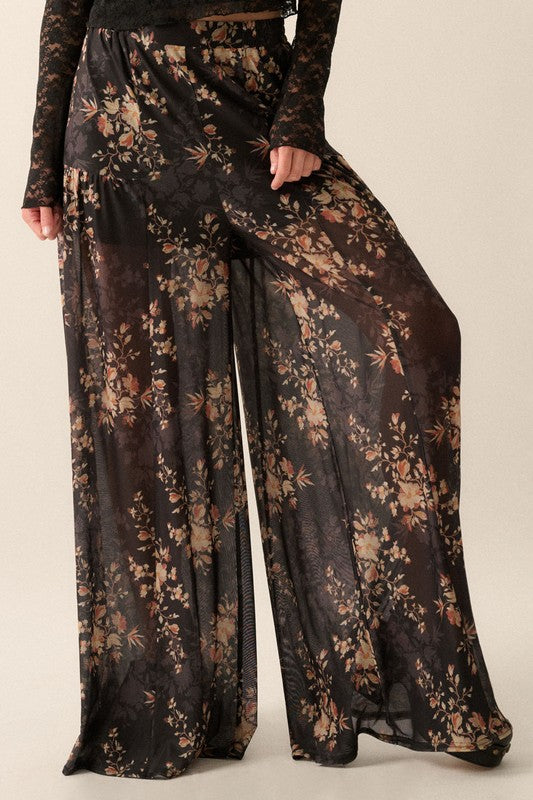 Floral Mesh Pants