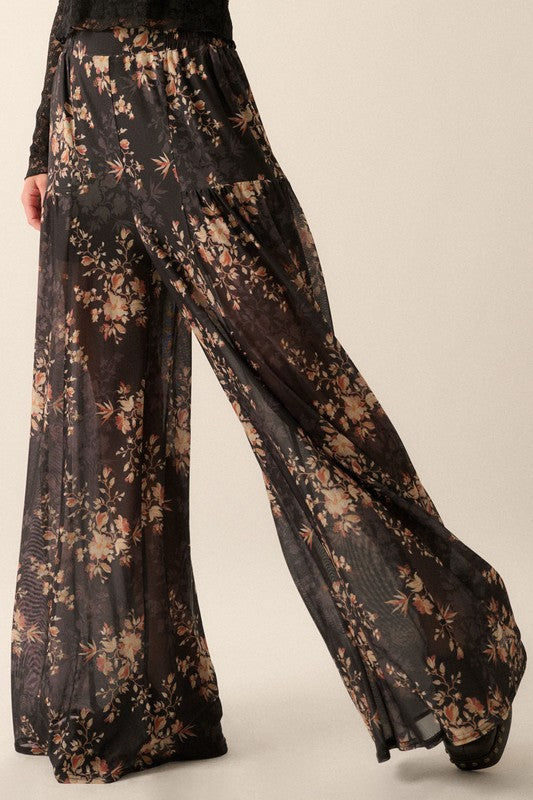 Floral Mesh Pants