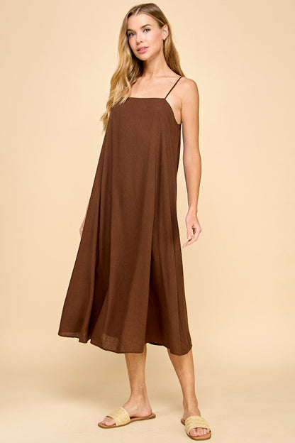 Espresso Linen Dress