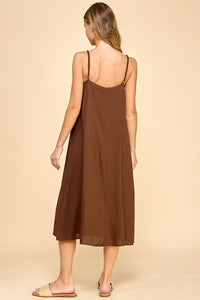 Espresso Linen Dress