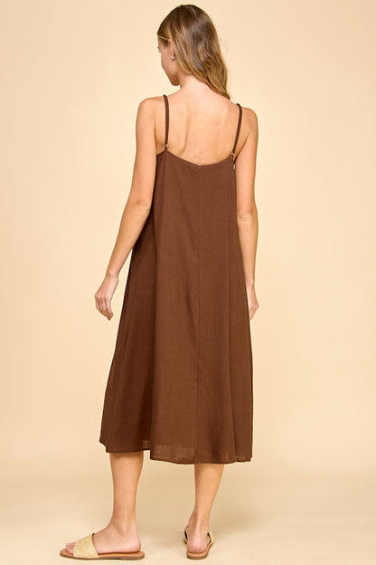 Espresso Linen Dress