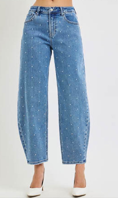 Lili's Polka Barrel Jeans