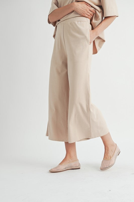 Ivie Wide Leg Pants - Sand