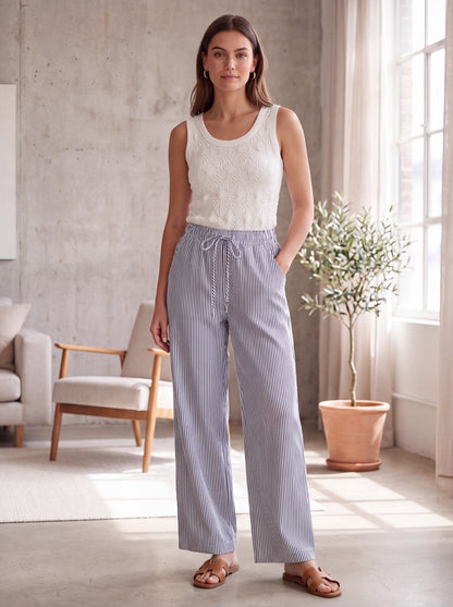 Olivia Striped Barrel Pants