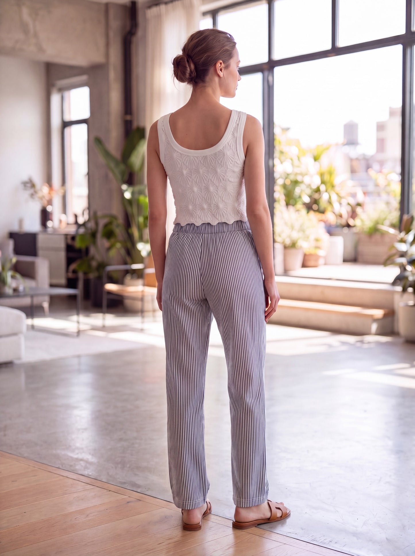 Olivia Striped Barrel Pants