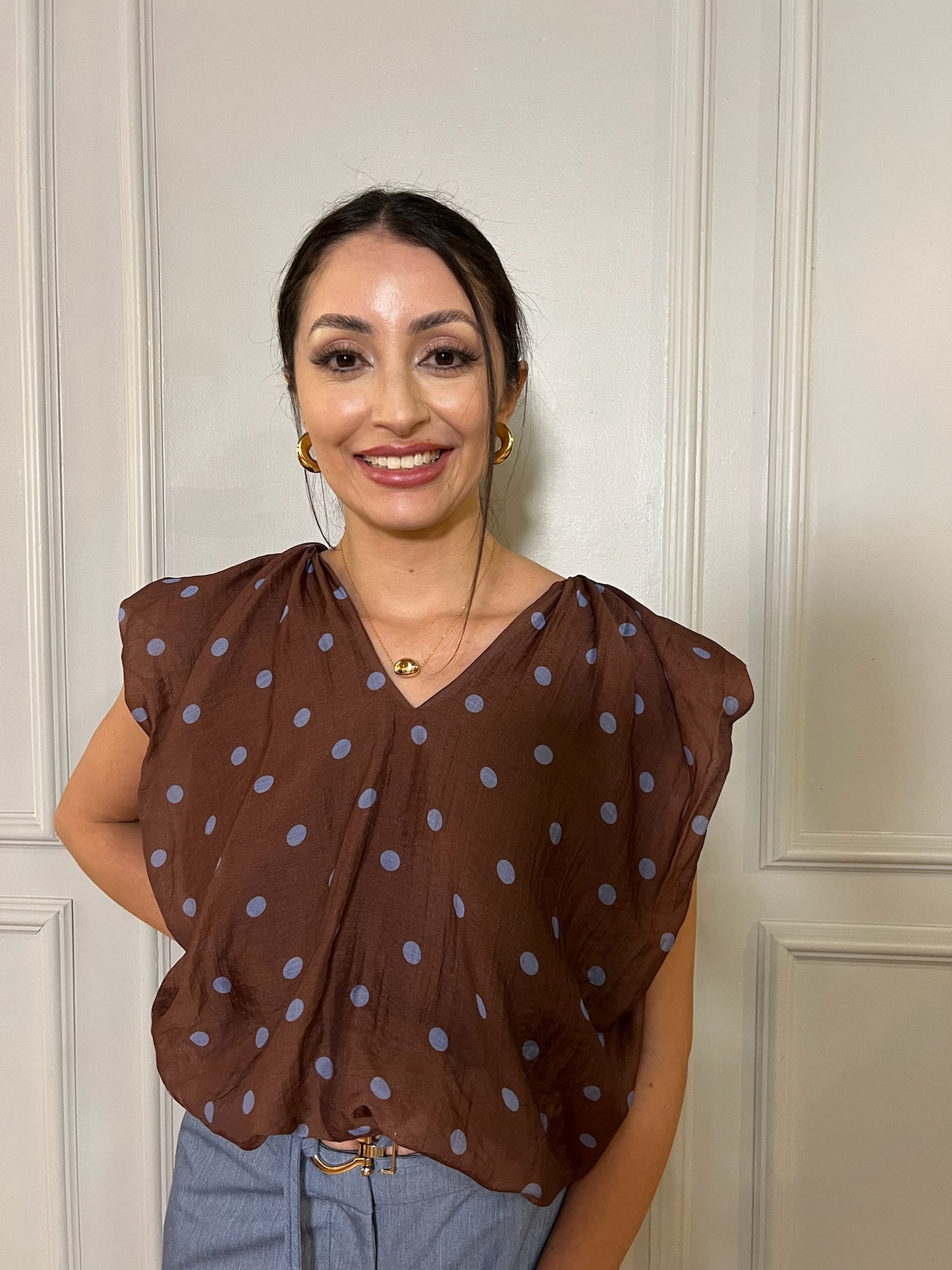 Amelia Polka Dot Bubble Top