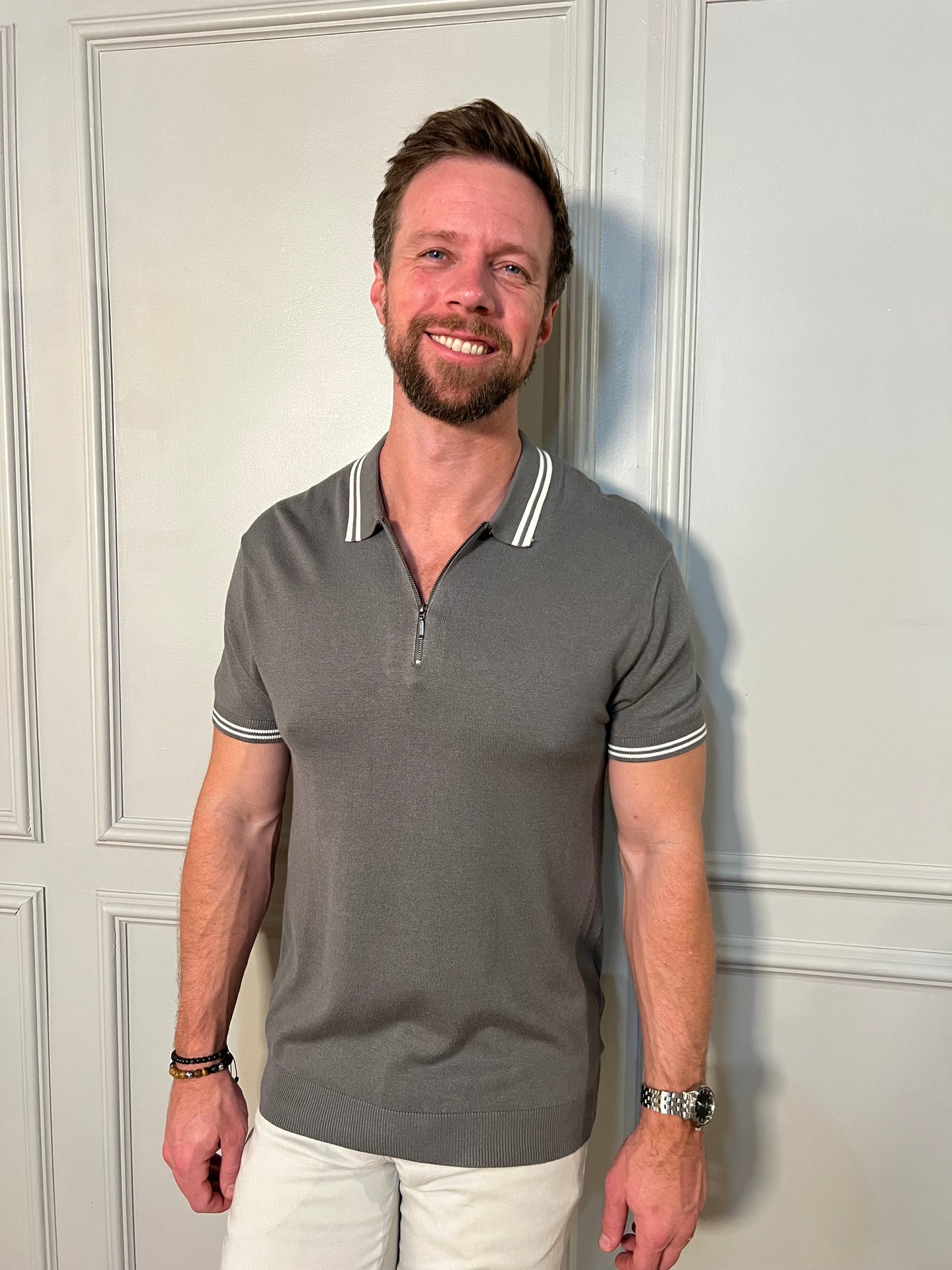 Classic Fit Polo- Grey