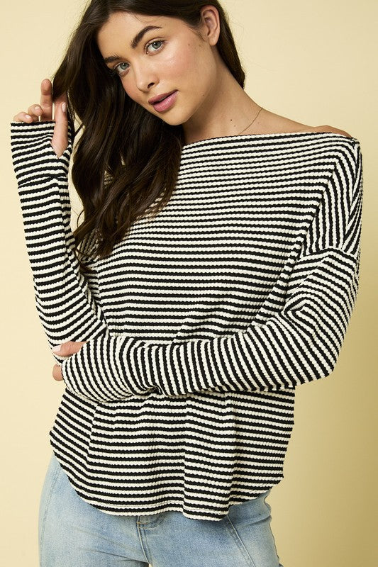 In Stripes Textured Sweater