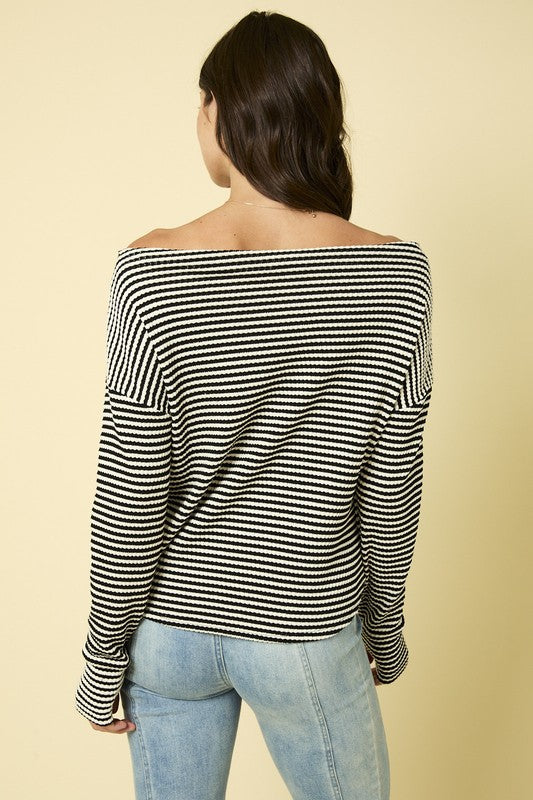 In Stripes Textured Sweater