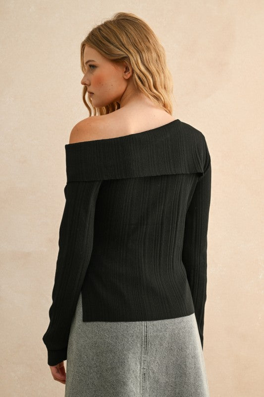 Kellen Long Sleeve Top- Black