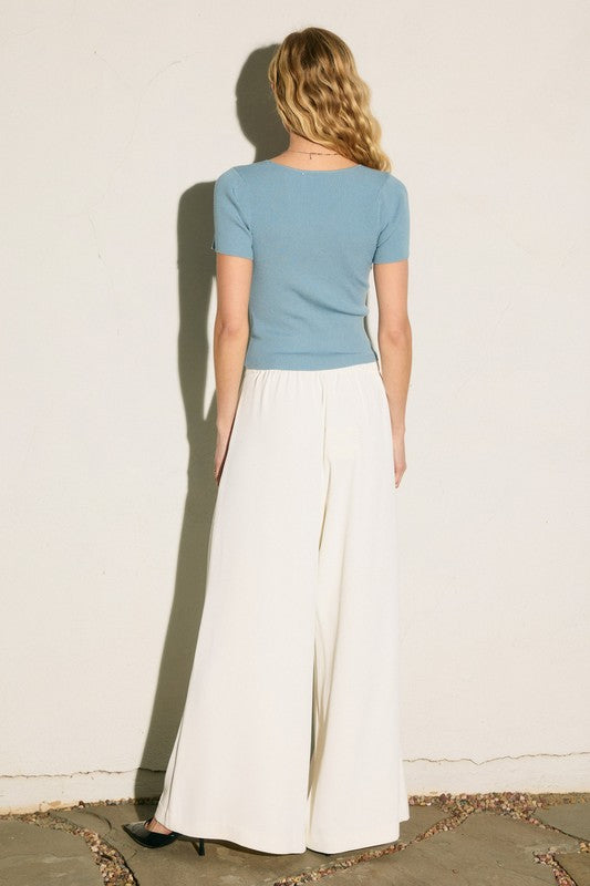 Kiara Wide Leg Pants - Ivory