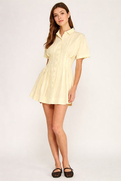 Lemon Pleated Dress