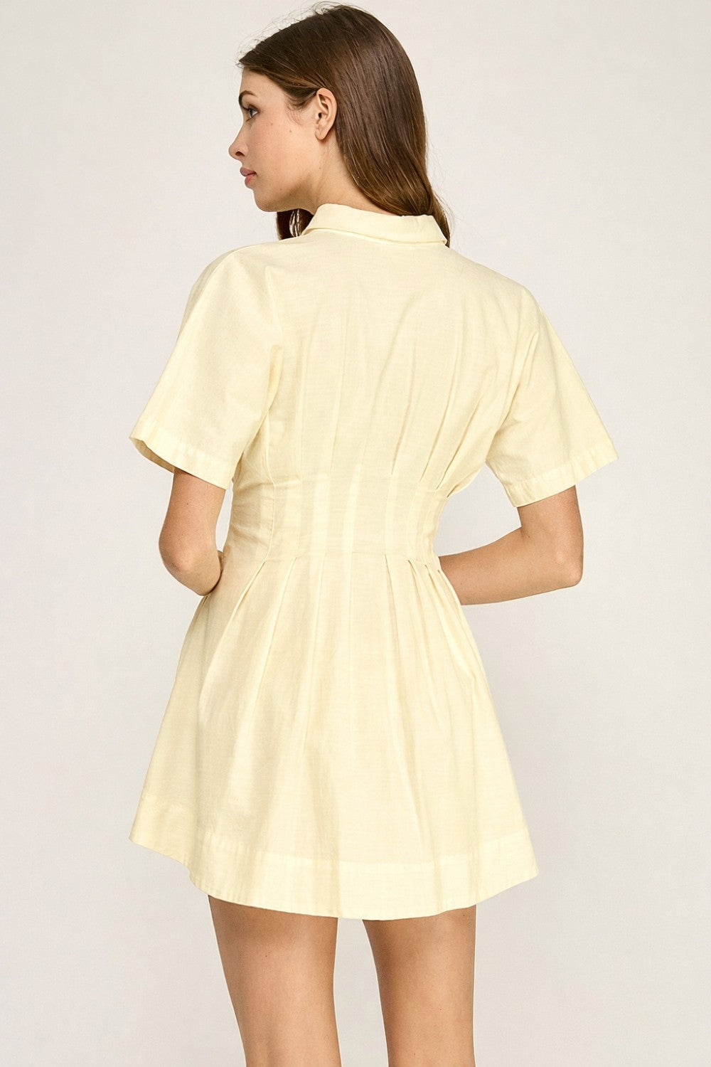 Lemon Pleated Dress